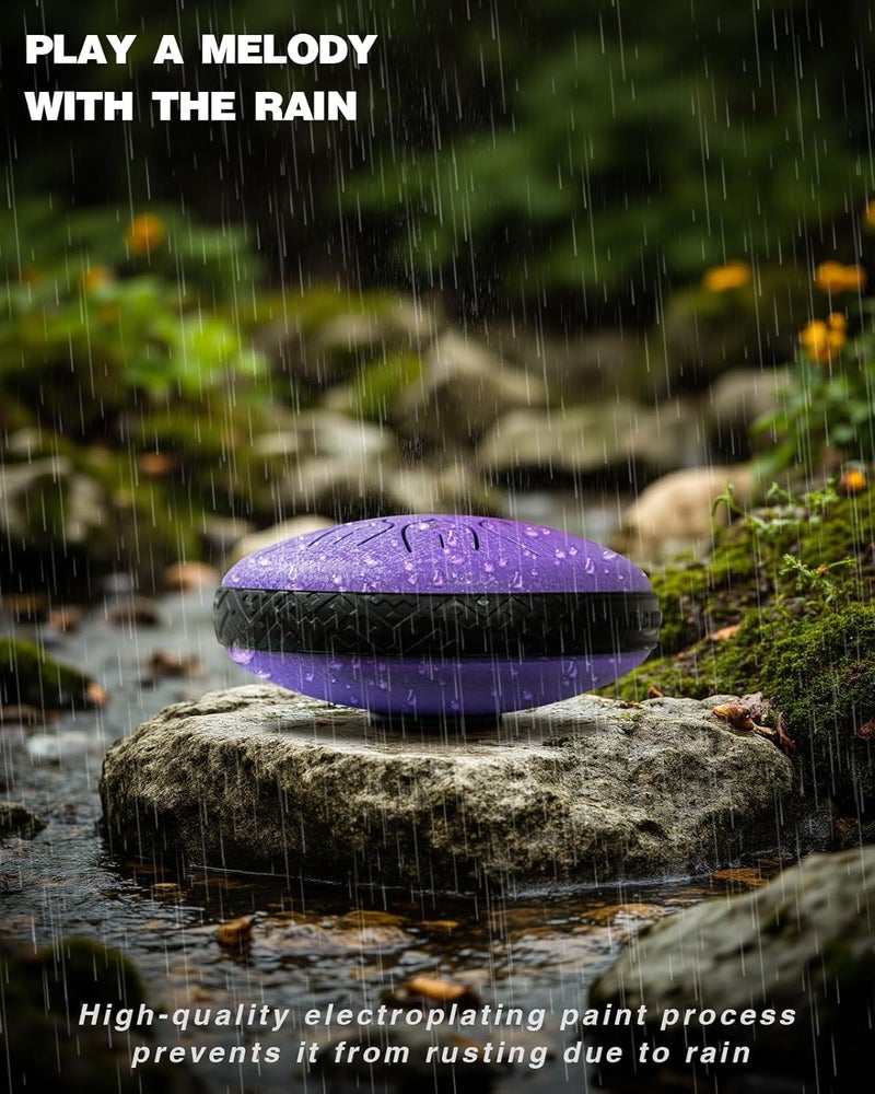 NIPINUS Rain Drum for Outside Garden, Steel Tongue Drum - 6 Inch 11 Notes Metal HandPan Drums,Waterproof Rain Chime,Musical Gifts - Image 5